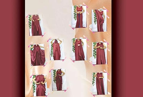 சேலையை 'மாடர்ன் கவுன்' போல அணியலாம்