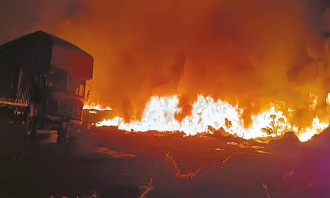 மதுராந்தகம் அருகே தொழிற்சாலையில் தீ விபத்து