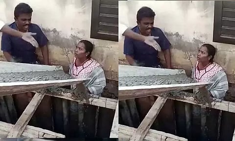 கணவன்,மனைவி மீது கான்கிரீட் கலவையை ஊத்திய ஒப்பந்ததாரர் - கரூரில் அதிர்ச்சி சம்பவம்
