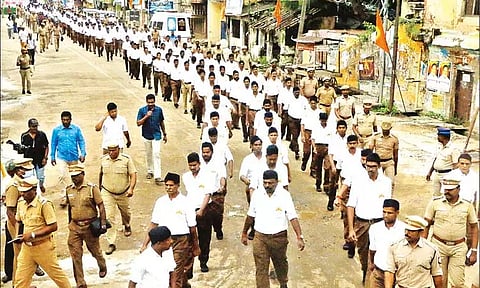 தமிழ்நாட்டில் நாளை நடைபெறுகிறது ஆர்.எஸ்.எஸ். ஊர்வலத்துக்கு போலீசார் கடும் கட்டுப்பாடு