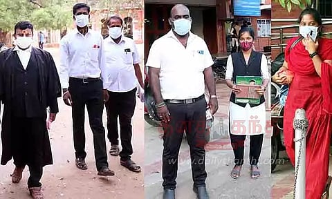 கோர்ட்டுக்கு முககவசம் அணிந்து வந்த நீதிபதிகள்-வக்கீல்கள்