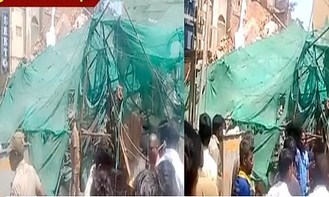 சென்னை பிராட்வேயில் 4 மாடி கட்டிடம் இடிந்து விழுந்து விபத்து