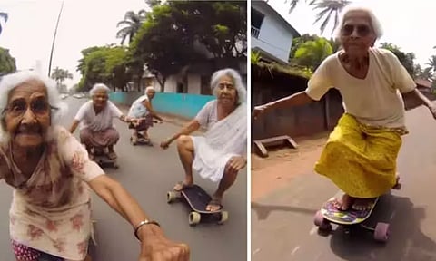ஏ.ஐ. சேட்டைகள்...! வைரலாகும் "ஸ்கேட்டிங் பாட்டிகள்"