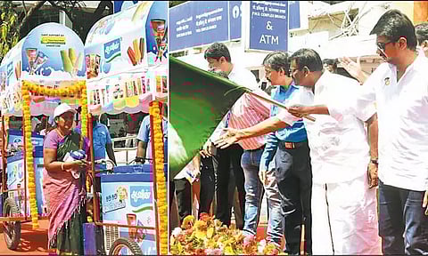 பேட்டரி வண்டிகள் மூலம் ஆவின் ஐஸ் கிரீம் விற்பனை; அமைச்சர் தொடங்கி வைத்தார்