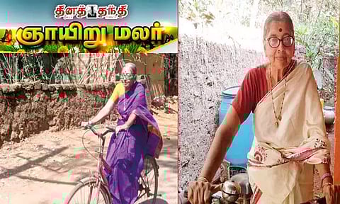 74 வயதிலும் உற்சாக சைக்கிள் பயணம்