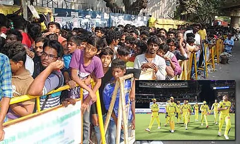 சென்னை சூப்பர் கிங்ஸ் போட்டிக்கான ஐ.பி.எல். டிக்கெட் சென்னையில் நாளை விற்பனை