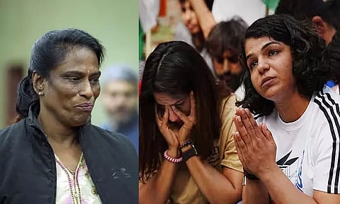 நாங்கள் போராட கூட கூடாதா...? ஒழுங்கீனம் என கூறிய பி.டி. உஷாவுக்கு சாக்ஷி மாலிக் கேள்வி