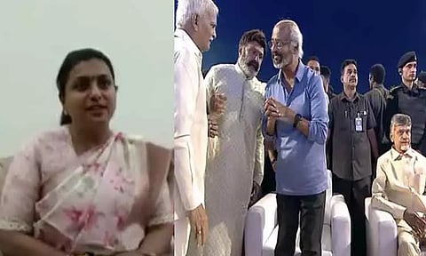 'ஐதராபாத்தின் வளர்ச்சி குறித்த நடிகர் ரஜினிகாந்த் பேச்சு சிரிப்பை வரவழைக்கிறது' - அமைச்சர் ரோஜா விமர்சனம்