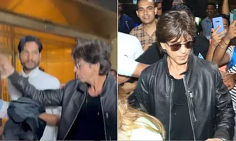 செல்பி எடுக்க முயன்ற ரசிகர்; கோபத்தில் தட்டி விட்ட நடிகர் ஷாருக் கான்...