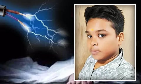 கொருக்குப்பேட்டையில் மின்சாரம் தாக்கி பள்ளி மாணவன் சாவு - பாட்டியுடன் சாமி கும்பிட சென்றபோது பரிதாபம்