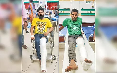 வக்கீல் கொலை வழக்கில் பெங்களூருவில் பதுங்கி இருந்த 2 ரவுடிகள் துப்பாக்கிமுனையில் கைது - தப்பி ஓடியபோது கால் முறிந்தது