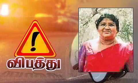 திருமுல்லைவாயல் அருகே லாரி சக்கரத்தில் சிக்கி பெண் பலி - கணவர், மகள் கண் எதிரே பரிதாபம்
