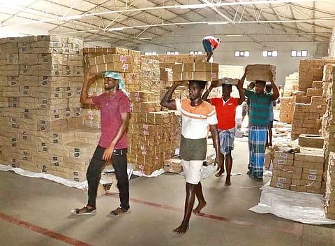 3 லட்சம் மாணவ- மாணவிகளுக்கு வழங்குவதற்காகவிழுப்புரத்துக்கு விலையில்லா பாடப்புத்தகங்கள் வந்தது