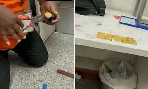 எமர்ஜென்சி லைட் பேட்டரியில் மறைத்து ரூ.67 லட்சம் மதிப்பிலான தங்கம் கடத்தல் - ஐதராபாத் விமான நிலையத்தில் பறிமுதல்