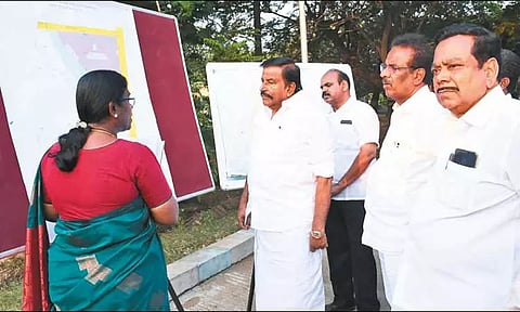 தாம்பரம் மாநகராட்சி கட்டிடம் அமைய உள்ள இடத்தில் அமைச்சர் கே.என்.நேரு ஆய்வு