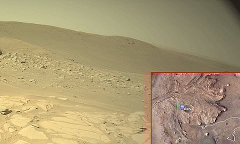 செவ்வாய் கிரகத்தின் பெல்வா பள்ளத்தை படம் எடுத்து அனுப்பிய நாசாவின் பெர்சவரன்ஸ் ரோவர்