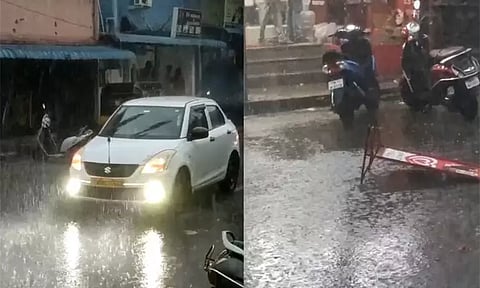 சென்னை புறநகர் பகுதிகளில் வெளுத்து வாங்கிய கனமழை