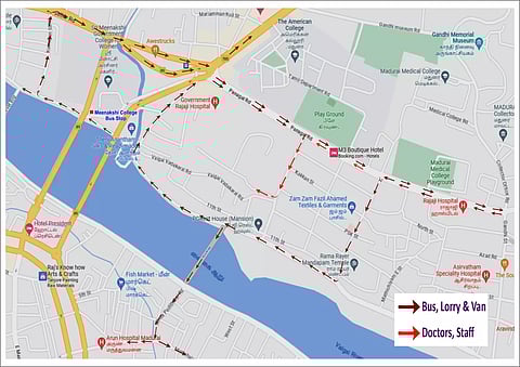 மதுரை அரசு ஆஸ்பத்திரி சாலை ஒரு வழிப்பாதையாக மாற்றம்