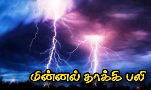 ஆர்.கே.பேட்டை அருகே மின்னல் தாக்கி தொழிலாளி சாவு