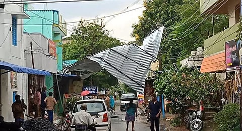 சூறைக்காற்றுடன் பெய்த மழை