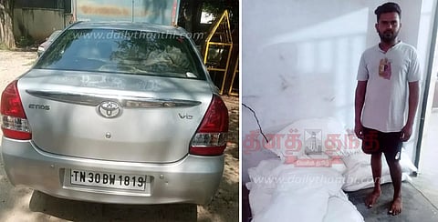 பெங்களூருவில் இருந்து மதுரைக்கு காரில் கடத்த முயன்ற 230 கிலோ குட்கா பறிமுதல்டிரைவர் கைது