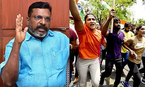 மல்யுத்த வீரர்கள் போராட்டம்: "மோடி அரசே, நீதியைக் கொல்லாதே" - திருமாவளவன் டுவீட்