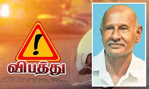 சாலையோரம் நின்றுகொண்டிருந்த கன்டெய்னர் லாரி மீது மோட்டார் சைக்கிள் மோதி ஆசிரியர் பலி