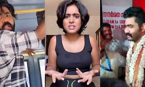 பஸ்சில் நடிகை முன்பு ஆபாச சைகையில் ஈடுபட்ட நபர்: ஜாமினில் வெளியே வந்தவருக்கு மாலை போட்டு மரியாதை...!