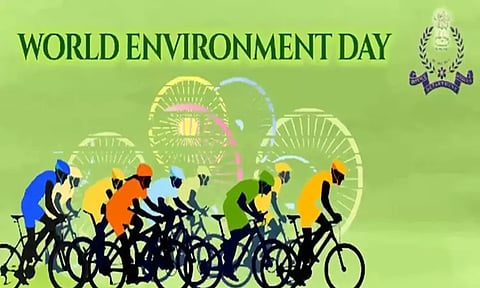உலக சுற்றுச்சூழல் தினத்தையொட்டி விழிப்புணர்வு சைக்கிள் பேரணி