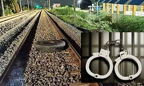 திருச்சியில் தண்டவாளத்தின் நடுவே 2 லாரி டயர்களை வைத்த விவகாரத்தில் 3 பேர் கைது