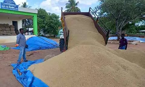 கல்லடை பகுதியில் நேரடி நெல் கொள்முதல் நிலையம்