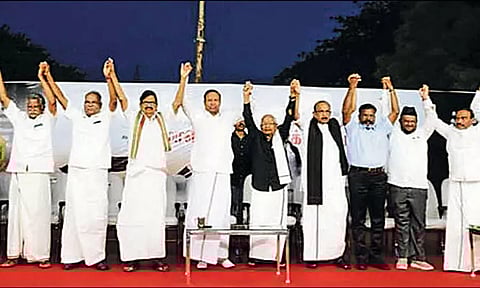 செந்தில்பாலாஜி கைதை கண்டித்து தி.மு.க. கூட்டணி கட்சிகள் கண்டன பொதுக்கூட்டம்