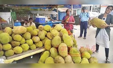 விற்பனைக்கு வந்த பலாப்பழங்கள்