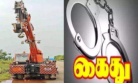 சென்னை மேடவாக்கத்தில் மெட்ரோ ரெயில் பணிக்கான கிரேனை திருடிய கும்பல் கைது