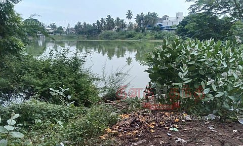 குப்பை கிடங்கு போல காட்சி அளிக்கும் குளம்