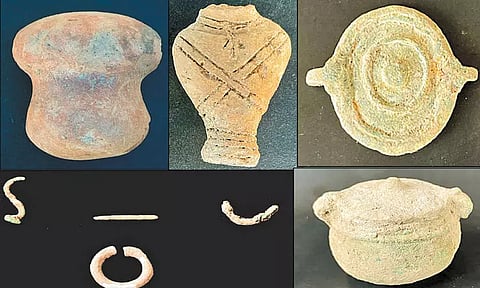 காஞ்சீபுரம் மாவட்டம் வடக்குப்பட்டு நத்தமேடு அகழ்வாராய்ச்சி பணியில் அரிய வகை பொருட்கள் கண்டெடுப்பு