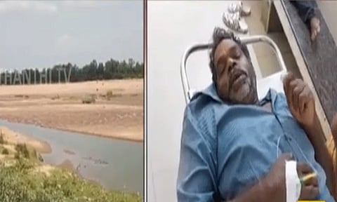 மீன் பிடித்த நபரின் காலை கவ்விய முதலை - கொள்ளிடம் ஆற்றில் அதிர்ச்சி