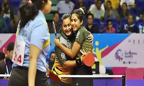 Sutirtha and Ayhika Mukherjee (image courtesy: Olympics.com/SAI via ANI)