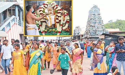 திருத்தணி முருகன் கோவிலில் திரளான பக்தர்கள் சாமி தரிசனம்