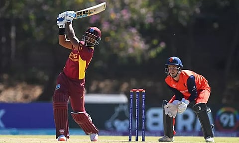 நிக்கோலஸ் பூரன் அபார சதம்...நெதர்லாந்து அணிக்கு 375 ரன்கள் இலக்கு...!!!