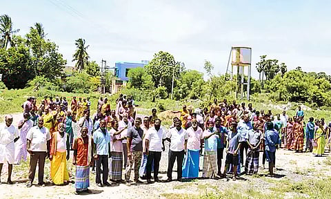 கார்த்திகேயபுரம் ஊராட்சியில் நில அளவீடு செய்ய கிராம மக்கள் எதிர்ப்பு - வருவாய்த்துறையினர் திரும்பி சென்றனர்