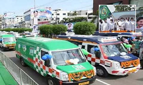 ஆந்திராவில் 146 புதிய ஆம்புலன்ஸ்களை கொடி அசைத்து தொடங்கிவைத்த முதல்-மந்திரி ஜெகன் மோகன் ரெட்டி...!!!