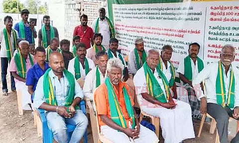 விவசாயிகள் பாதுகாப்பு சங்கத்தினர் போராட்டம்