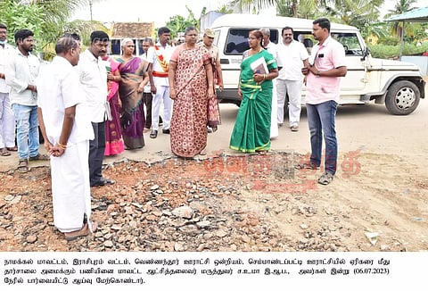 வளர்ச்சி திட்ட பணிகளை கலெக்டர் உமா நேரில் ஆய்வு