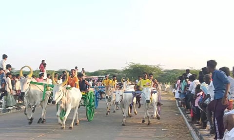 மாட்டு வண்டி எல்கை பந்தயம்