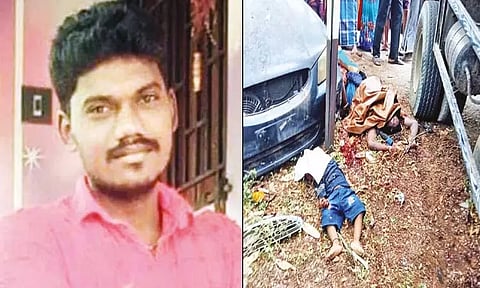 அம்பை அருகே மோட்டார் சைக்கிள் மீது டிப்பர் லாரி மோதி 2 வயது குழந்தை உள்பட ஒரே குடும்பத்தில் 4 பேர் பலி