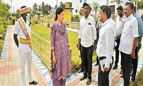 காஞ்சீபுரம் மாநகராட்சியில் கட்டப்பட்டு வரும் திடக்கழிவு மேலாண்மை திட்டப் பணிகளை கலெக்டர் ஆய்வு