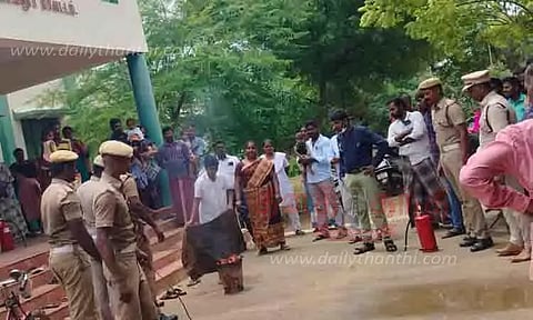 குமிழியம் கிராமத்தில் தீத்தடுப்பு ஒத்திகை நிகழ்ச்சி