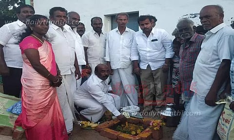 கருமடையூரில் புதிய அங்கன்வாடி மையத்துக்கு அடிக்கல் நாட்டு விழா