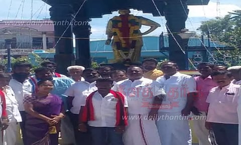 காமராஜர் சிலைக்கு சதன் திருமலைக்குமார் எம்.எல்.ஏ. மரியாதை